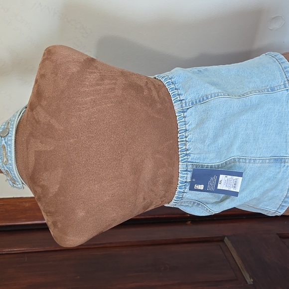 B27 NWT Halter Shirt Cropped Sleeveless Denim Light Wash SX XXL Universal Thread - Picture 6 of 10